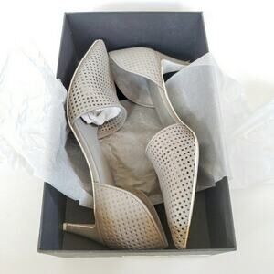 Vince Aurelian Gray Leather D'orsay Heels 10
